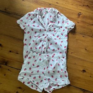 JCREW strawberry print pajamas